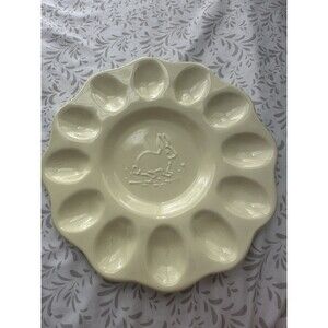 Vintage Maioliche Jessica Ceramic Deviled Egg Platter